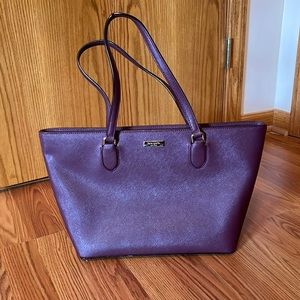 Kate Spade Eggplant Large Tote Like New